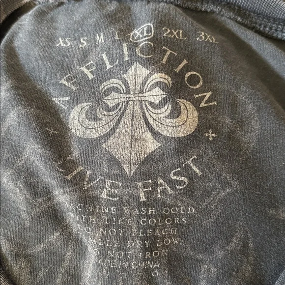 Affliction Skull Motif Tee in Black and White - Picture 5 of 5